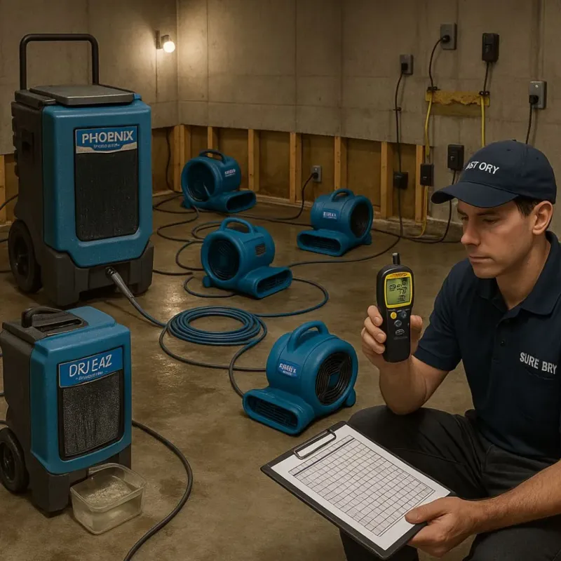 Structural Drying and Dehumidification process in Blackwood, NJ